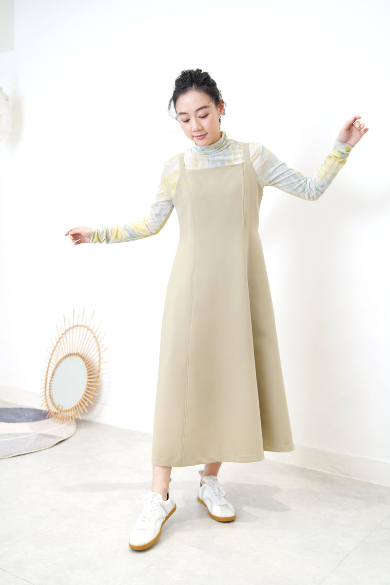 Aqua green loose collar inner in marble print