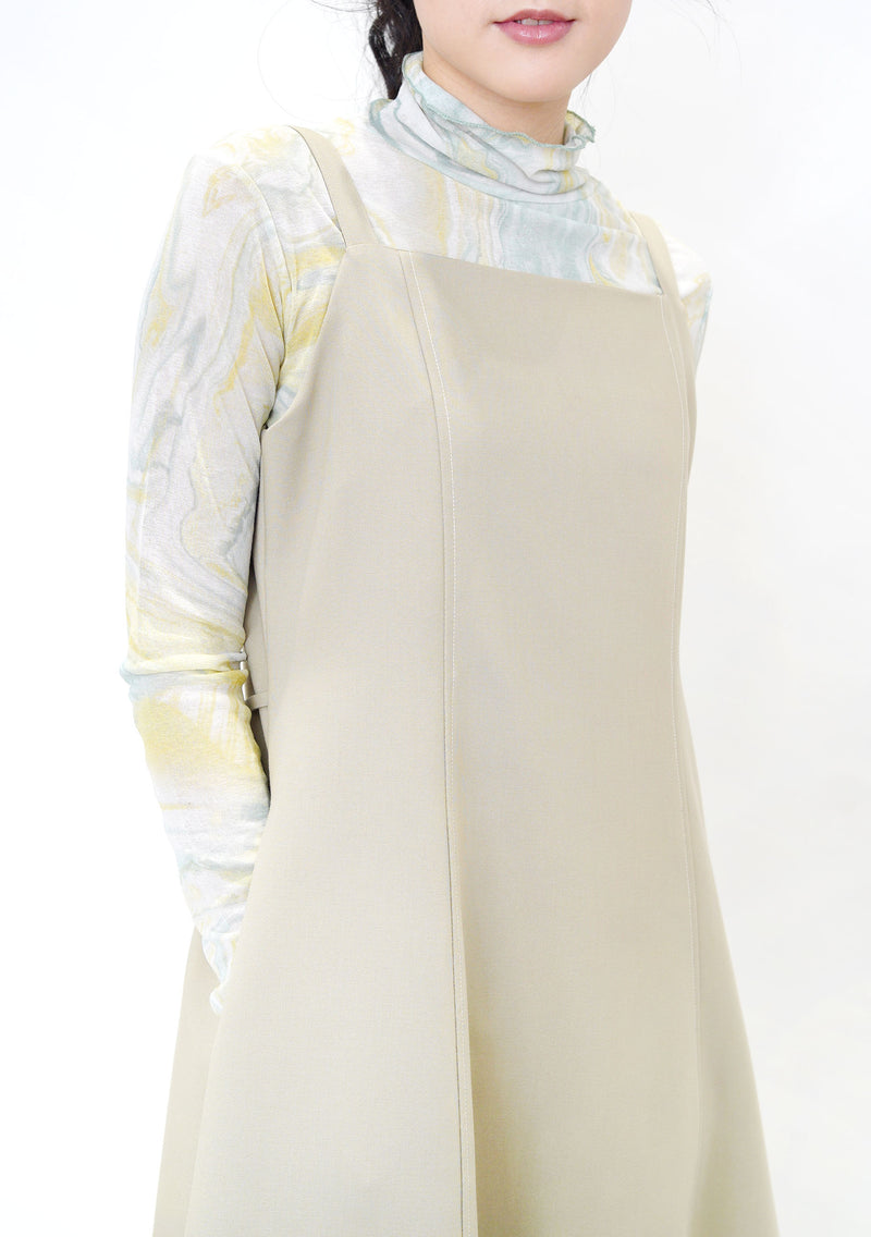 Aqua green loose collar inner in marble print