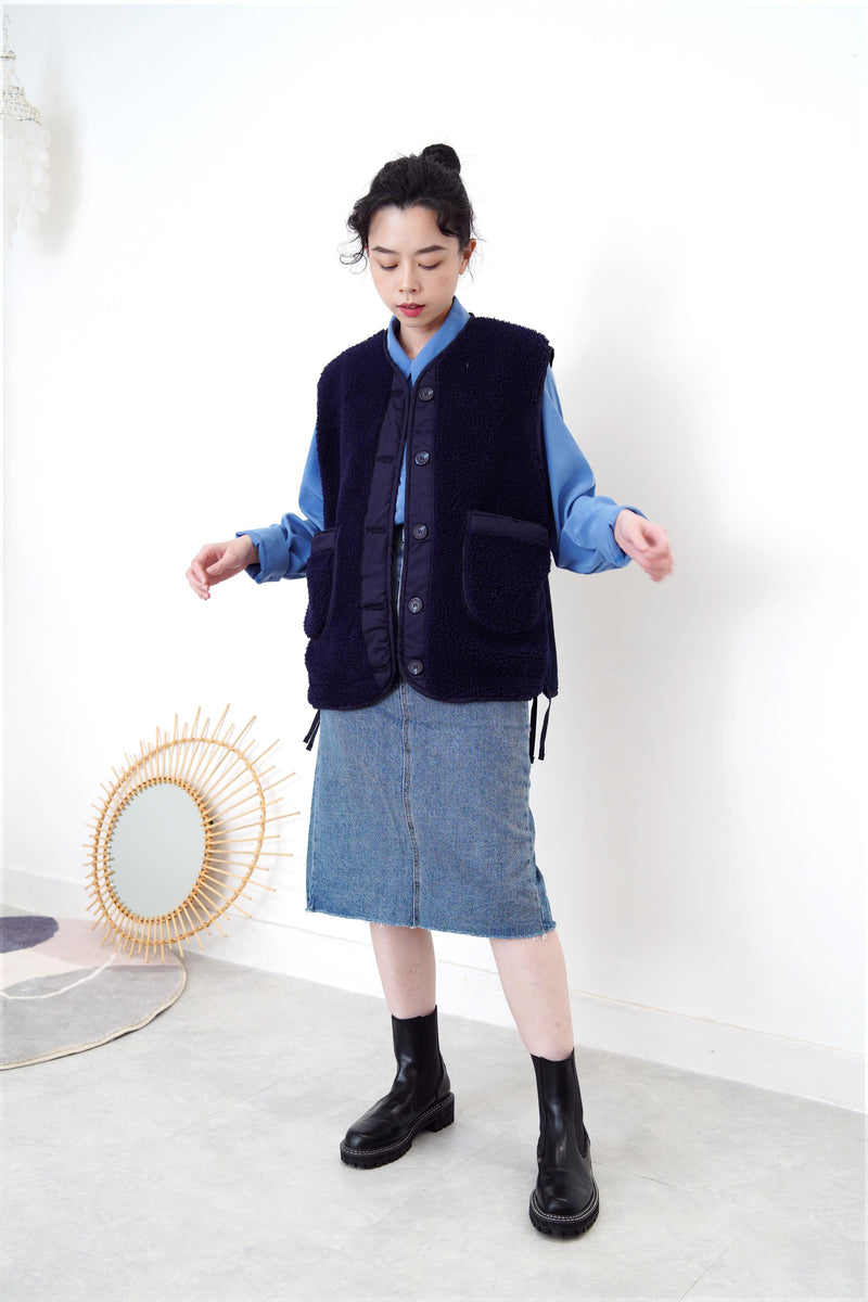 Denim h cut skirt