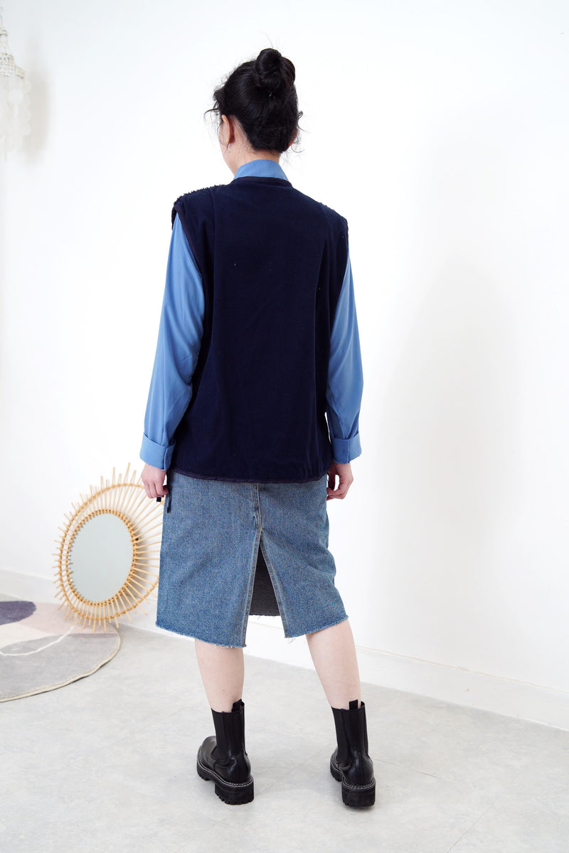 Denim h cut skirt