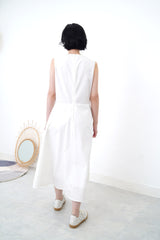 White vest dress with cross layer details