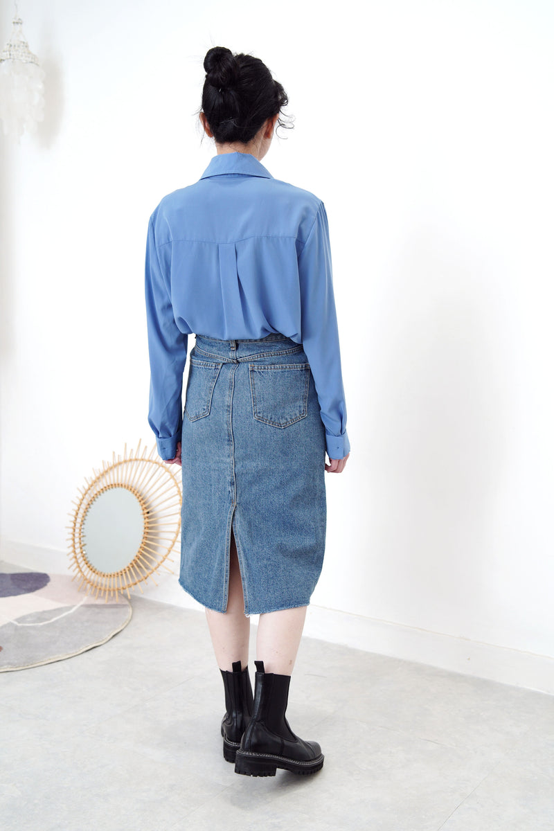 Denim h cut skirt