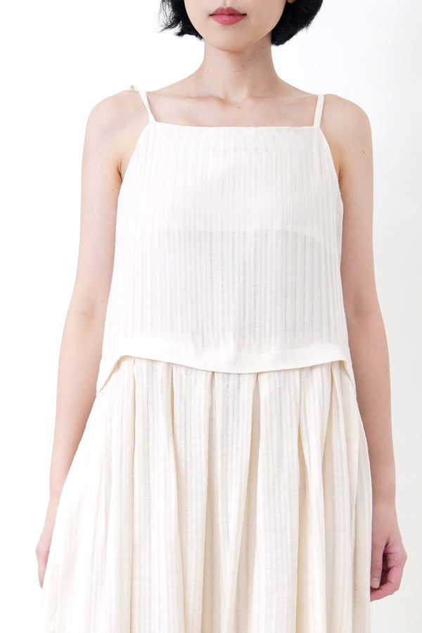 Cream cami maxi dress in stripes pattern