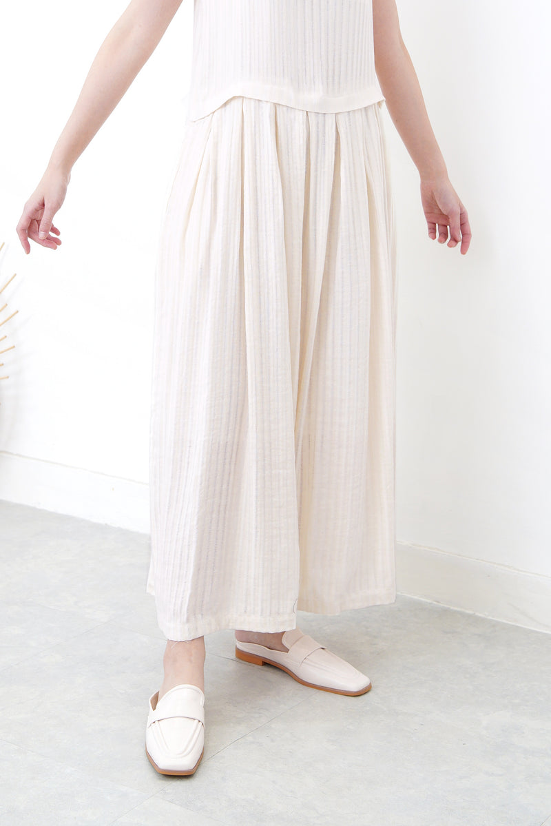 Cream cami maxi dress in stripes pattern