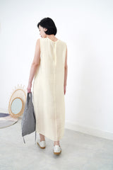Lemon chiffon vest dress in double layering