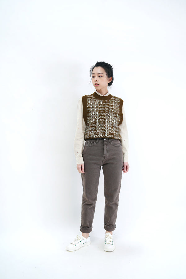 Dark olive green pattern vest