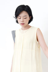 Lemon chiffon vest dress in double layering