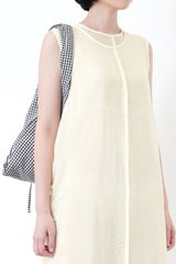 Lemon chiffon vest dress in double layering
