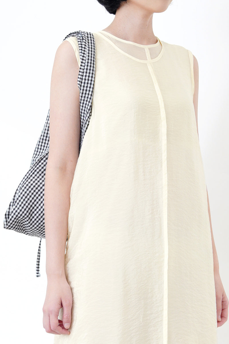 Lemon chiffon vest dress in double layering