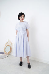 Pastel lavender dress w/ gather details