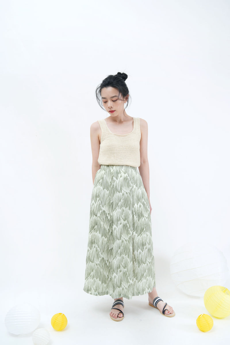 Green grass pattern skirt