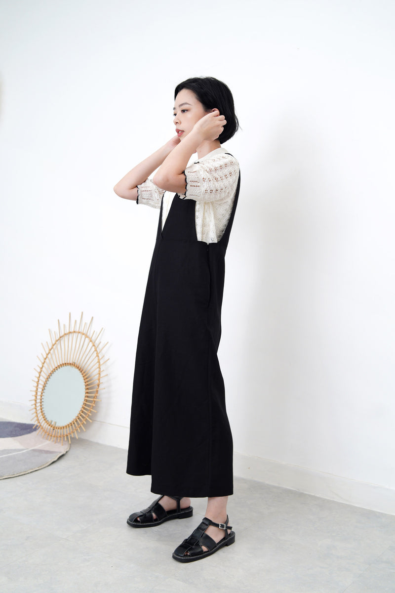 Black linen jumpsuit
