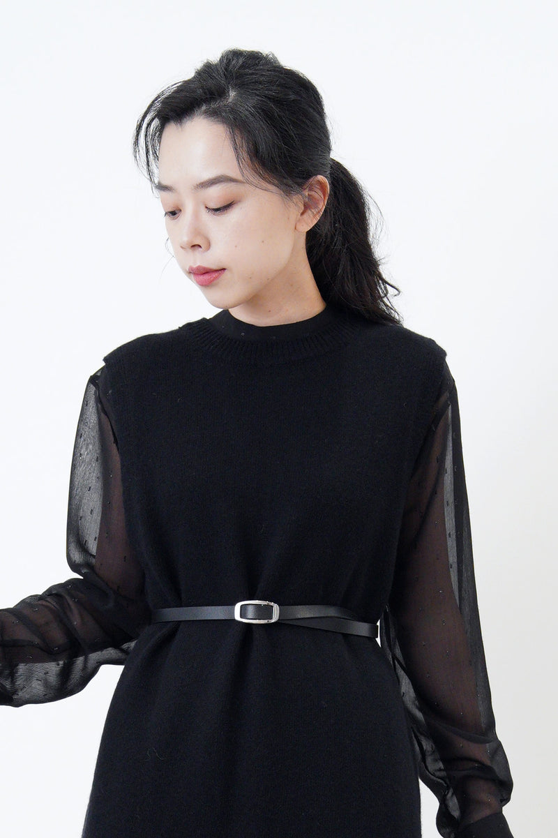 Black high neck chiffon maxi dress in glitters