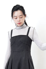 Grey turtle neck inner in outline stitching