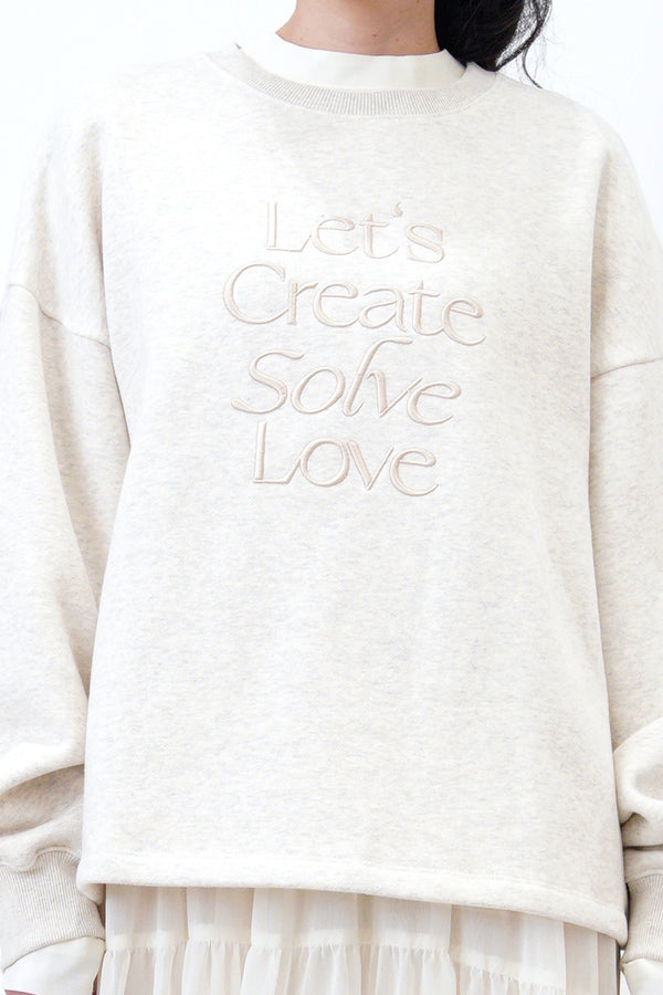 Light grey sweatshirt in letters embroidery
