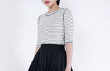 Black flare skirt in drawstring details