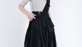 Black flare skirt in drawstring details