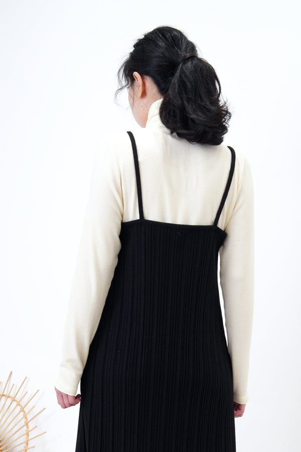 Black texture cami dress