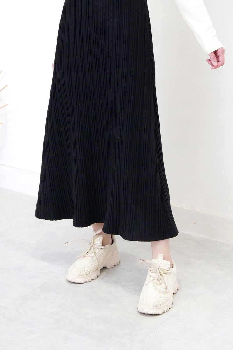 Black texture cami dress