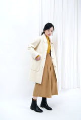 Ivory double sided faux fur coat