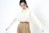 Ivory sheer texture shirt