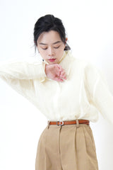 Ivory sheer texture shirt