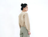 Beige shirt blouse w/ front knot