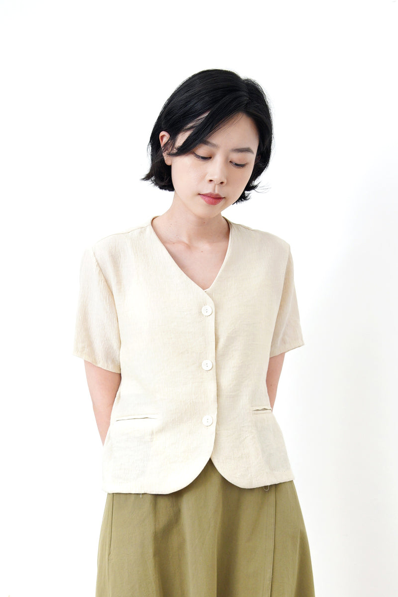 Beige linen summer blazer