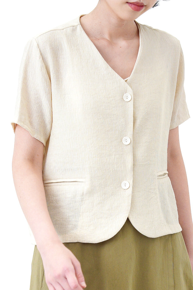 Beige linen summer blazer