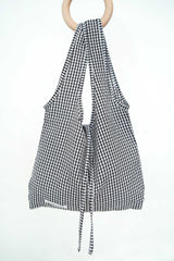 Black checked shopper w/ strings