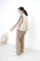 Brown tone color block sweater