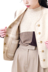 Brown tone color block sweater