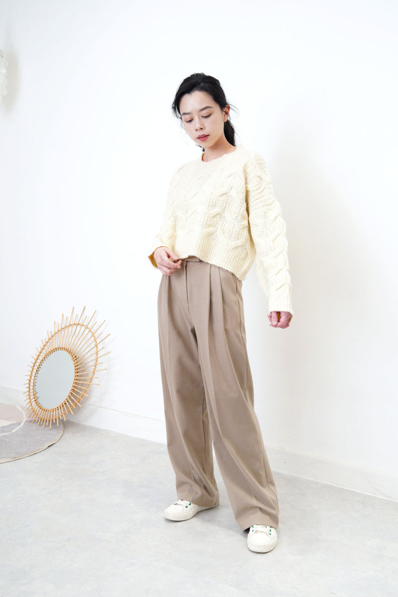 Choco brown straight cut trousers