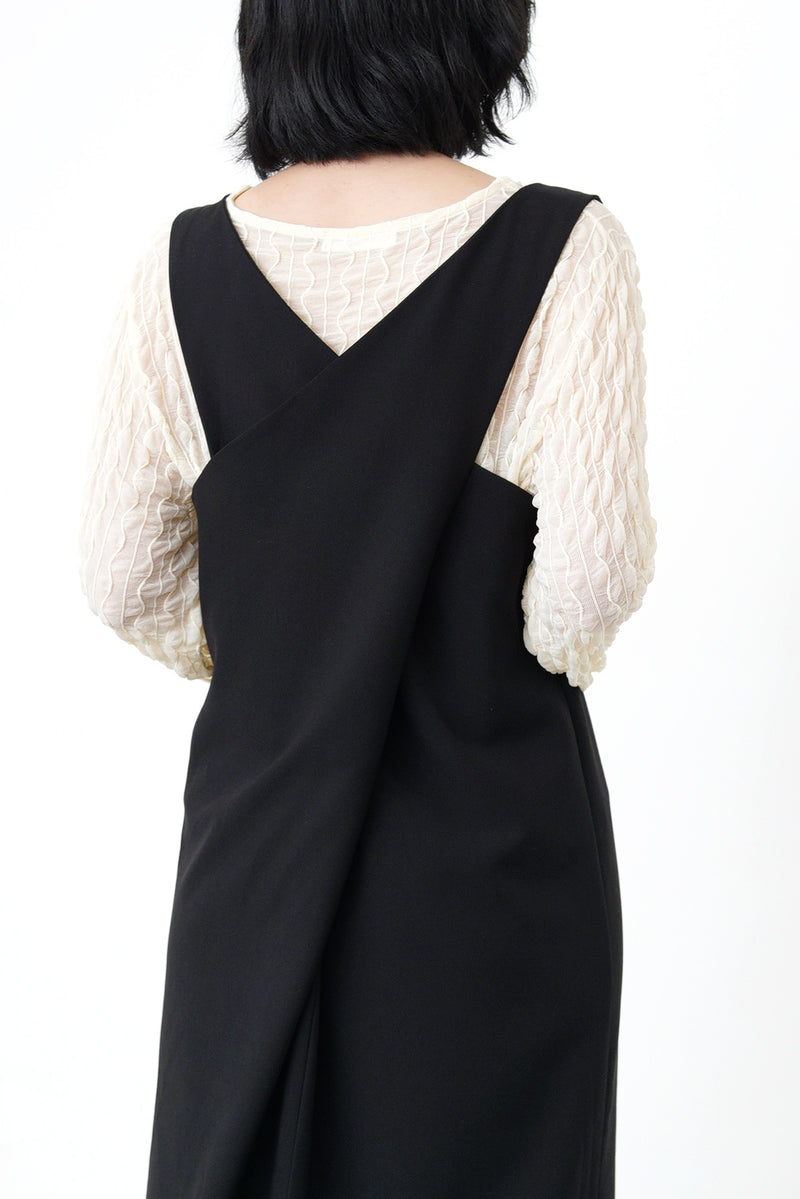 Black dress in twist detail back
