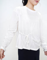 White cotton top in side string details
