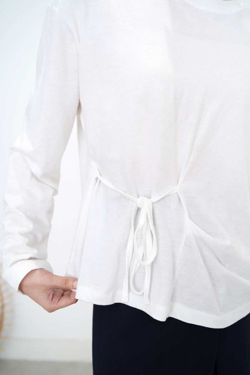 White cotton top in side string details