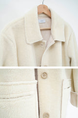 Ivory double sided faux fur coat