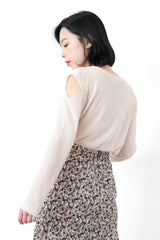 Floral pattern skirt in elastic waist