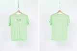 Spring green tee w/ letter embroidery