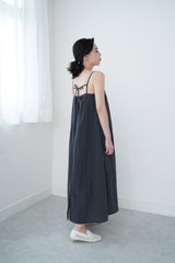Grey wind breaker cami dress w/ string details