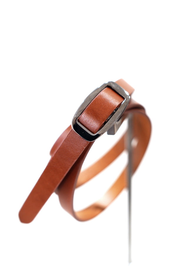 Thin leather belt