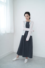 Grey wind breaker cami dress w/ string details