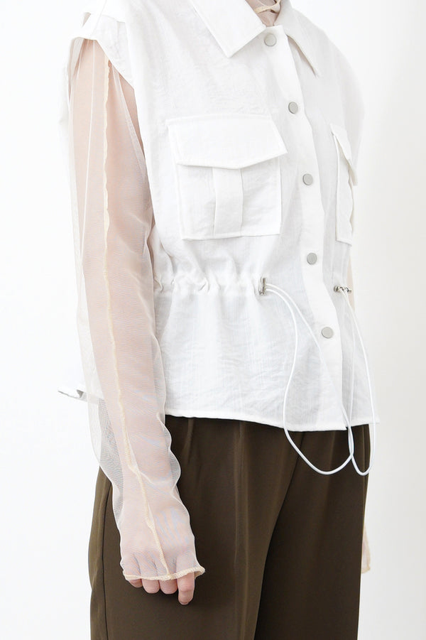 Ivory sheer organza inner top