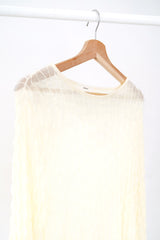 Cream sheer top in wavy texture