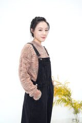 Black denim overall dress