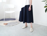 White flare cut dress in navy hem