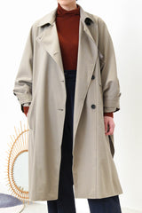 Grey Khaki pocket trench coat