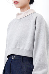 Dusty pink blouse in detail tie neck stand collar