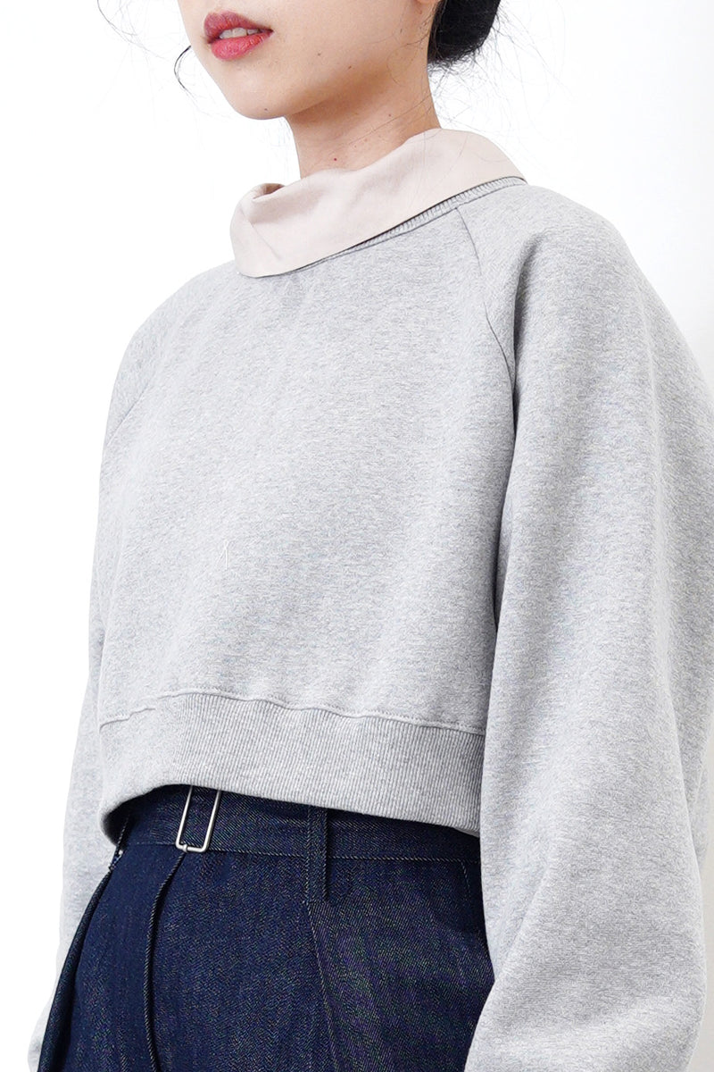 Dusty pink blouse in detail tie neck stand collar