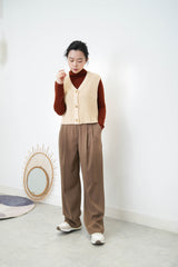 Ivory v neck pattern vest